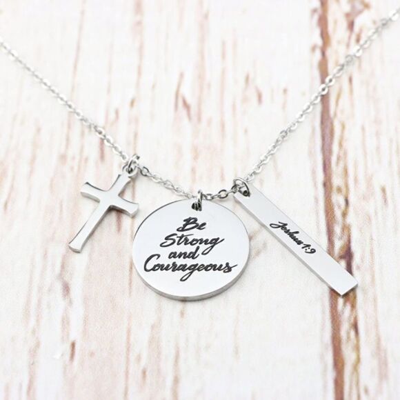 Cross Prayer Faith Bible Verse Religious Necklace - Picture 1 of 5